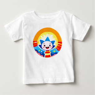 Camiseta Para Bebê Personagem de Sol de Desenho Animado Alegre