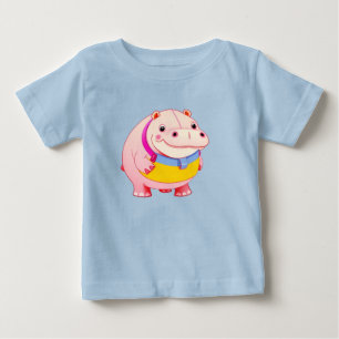 Camiseta Para Bebê Personagem do Hipopótamo Feliz