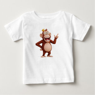 Camiseta Para Bebê Personagem do Rei Macaco Apontando para Cima