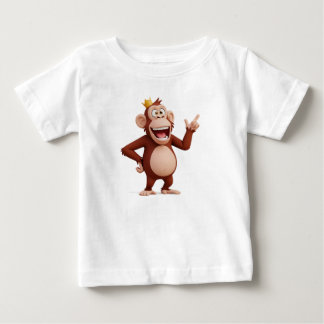 Camiseta Para Bebê Personagem do Rei Macaco Apontando para Cima
