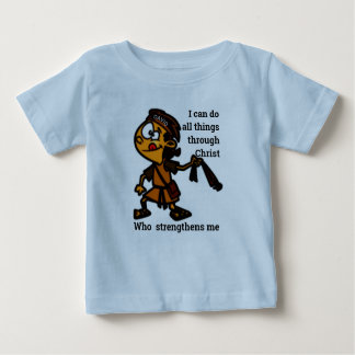 Camiseta Para Bebê Personagem Herói da História da Bíblia do Davi com