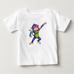 Camiseta Para Bebê Personagem Mascote Macaco Desenho Animado