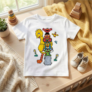 Camiseta Para Bebê Personagens da Rua Sésamo e Sinal de Trânsito Baby