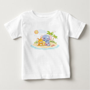 Camiseta Para Bebê Personagens de brinquedo em Pastel Macio