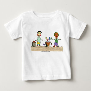 Camiseta Para Bebê Personagens de desenho animados com balde de balõ