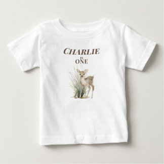 Camiseta Para Bebê Personalised Deer 1st Birthday 
