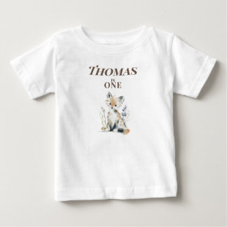Camiseta Para Bebê Personalised Fox 1st Birthday 