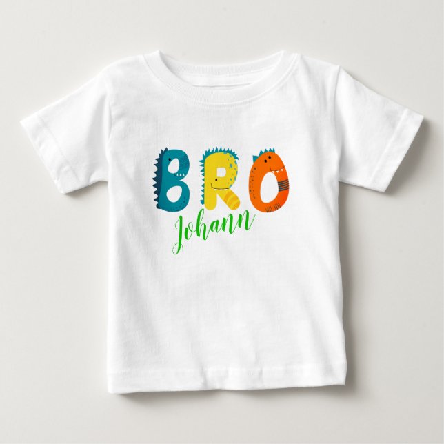Camiseta Para Bebê Personalisiertes BRO Baby T-shirt (Frente)