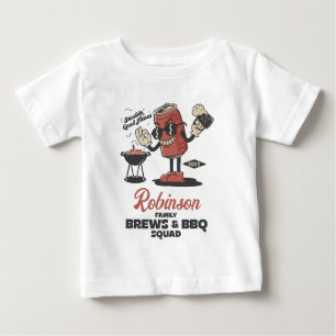 Camiseta Para Bebê Personalização Da Família Barbeque De Esquadrão De