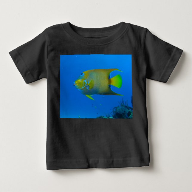 Camiseta Para Bebê Personalização Personalizada Da Natação De Peixe P (Frente)