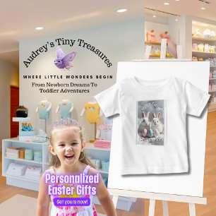 Camiseta Para Bebê Personalizada Minha Camiseta De Bebê De Páscoa De
