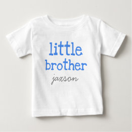 Camiseta Para Bebê Personalizado Adicionar um Nome Texto Azul Irmão P