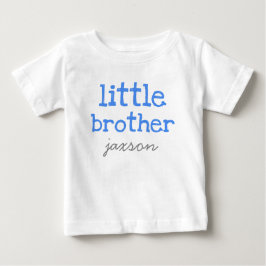 Camiseta Para Bebê Personalizado Adicionar um Nome Texto Azul Irmão P