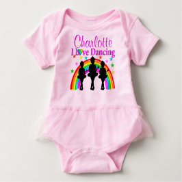CAMISETA PARA BEBÊ PERSONALIZADO ADORÁVEL EU AMO TUTU DANÇADO