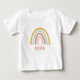 Camiseta Para Bebê Personalizado Boho Arco-íris Infantil