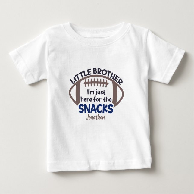 Camiseta Para Bebê Personalizado Divertido Aqui para Os Lanches Futeb (Frente)