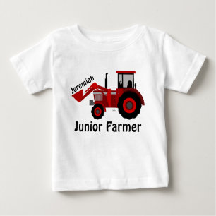 Camiseta Para Bebê Personalizado "Junior Farmer" e Red Trator