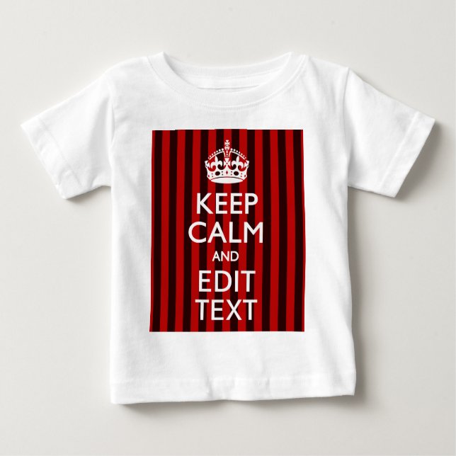 Camiseta Para Bebê Personalizado Mantenha Calmo Seu Texto Vermelho Es (Frente)