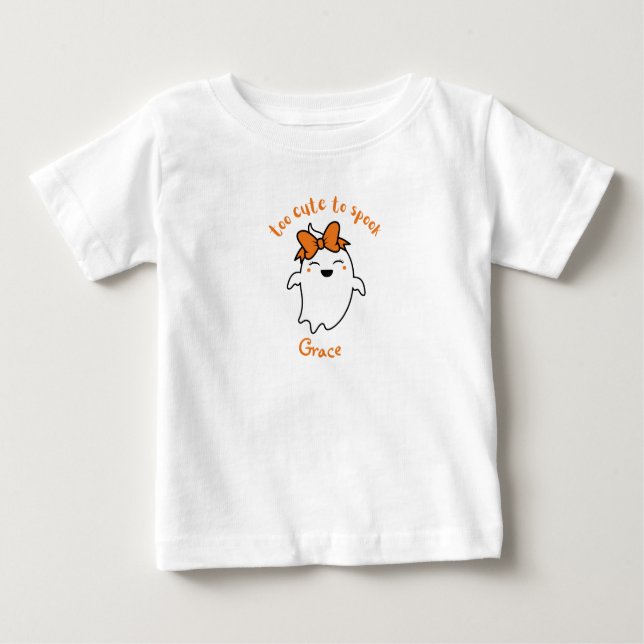 Camiseta Para Bebê Personalizado Muito Bonito Para Falar Halloween (Frente)