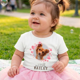 Camiseta Para Bebê Personalizado Protegido por Foto de Cachorro