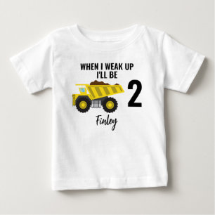 Camiseta Para Bebê Personalizado Quando eu acordar serei Dois, anos d