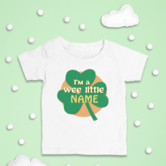 Camiseta Para Bebê Personalizado Sou um Pequeno Nome Irlandês