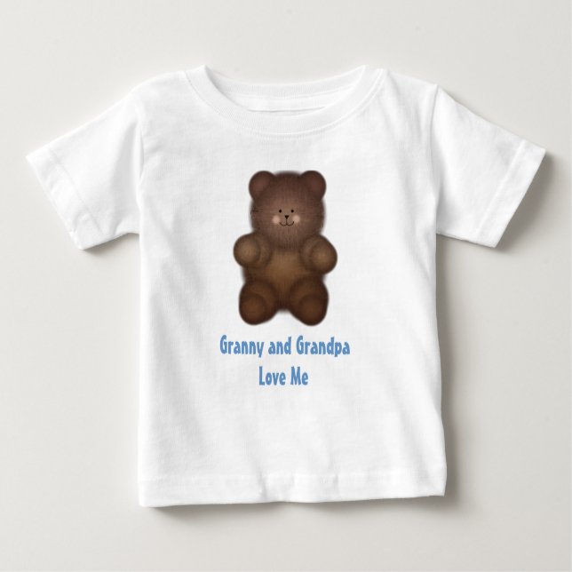 Camiseta Para Bebê Personalizado: T-shirt encaracolado do urso (Frente)