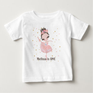 Camiseta Para Bebê Personalizado Tutu Cute Ballerina Primeiro Ba De A