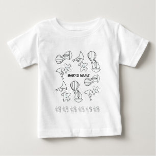 Camiseta Para Bebê Personalizar branco da coleção de brinquedos