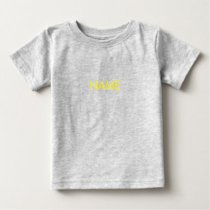 Camiseta Para Bebê Personalizar com nome, texto com letra amarela min