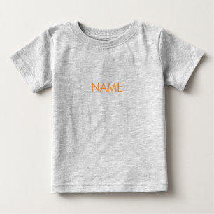 Camiseta Para Bebê Personalizar com nome, texto com letra laranja min