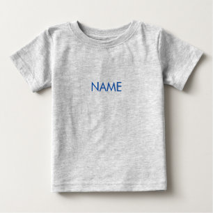 Camiseta Para Bebê Personalizar com nome, texto com letras azuis mín