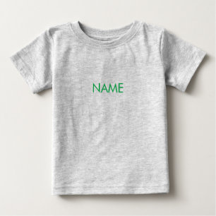 Camiseta Para Bebê Personalizar com nome, texto com letras verdes min