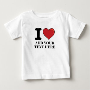 Camiseta Para Bebê Personalizar I Heart
