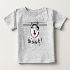 Camiseta Para Bebê Personalizar mensagem Siberian Husky Baby T-Shirt
