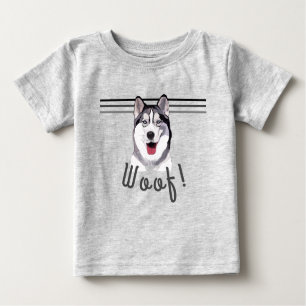 Camiseta Para Bebê Personalizar mensagem Siberian Husky Baby T-Shirt