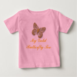 Camiseta Para Bebê Personalizar minha borboleta Dourada