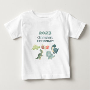 Camiseta Para Bebê Personalizar Nome Ano Primeiro Aniversário Bebê Di