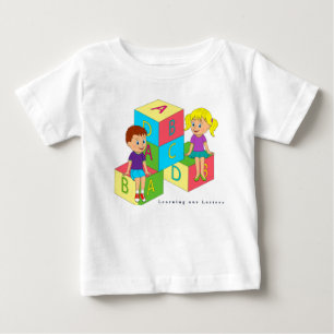 Camiseta Para Bebê Personalizar o Aprendizado do nosso bloco alfabét