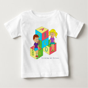 Camiseta Para Bebê Personalizar o Aprendizado do nosso bloco alfabéti