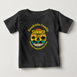 Camiseta Para Bebê Personalizar Reunião da Família Tropical Sunset
