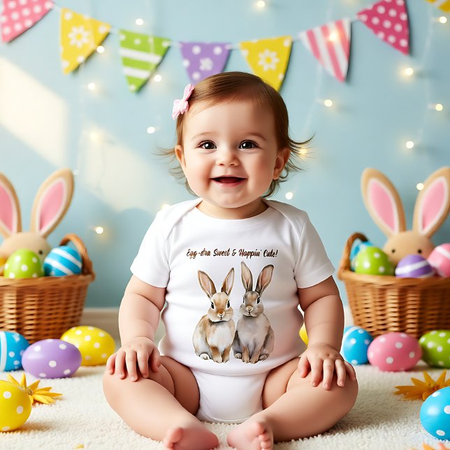 Camiseta Para Bebê 🐇 personalizável Hoppin' em Primavera Tee (Customizable 🐇Hoppin' into Spring Tee)