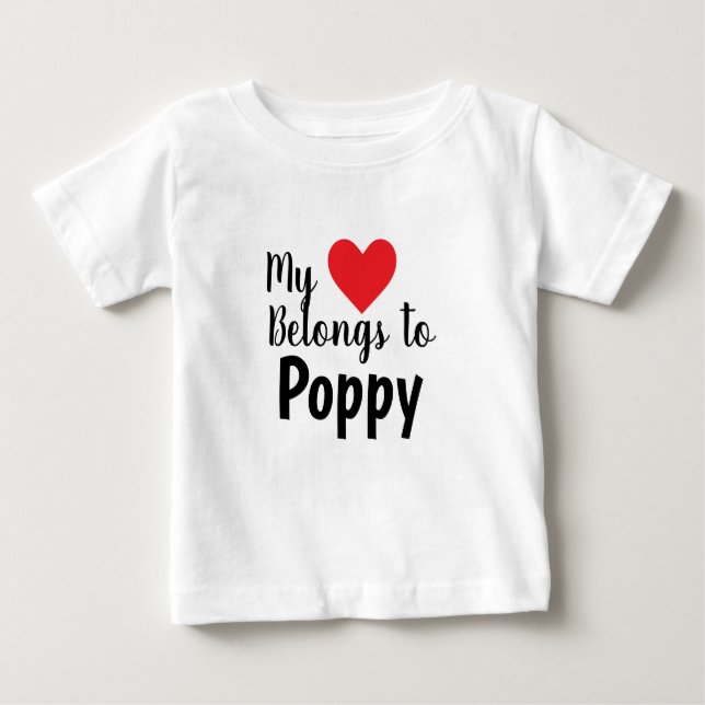 Camiseta Para Bebê PERSONALIZÁVEL Meu Coração Pertence a você (Frente)