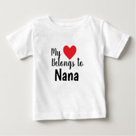 Camiseta Para Bebê PERSONALIZÁVEL Meu Coração Pertence a você