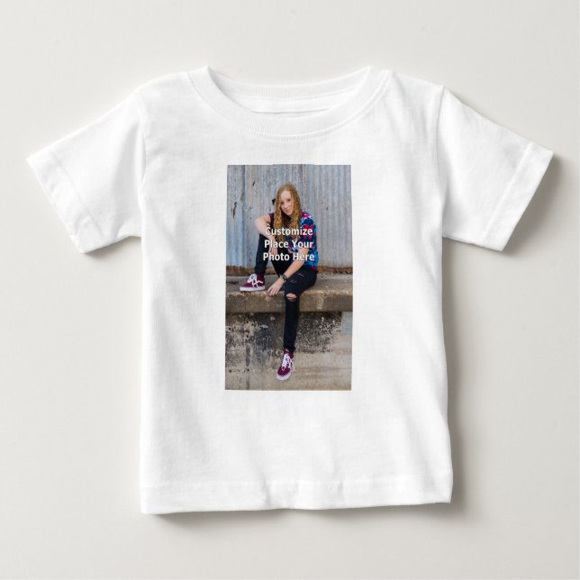 Camiseta Para Bebê Personalize com sua foto (Frente)