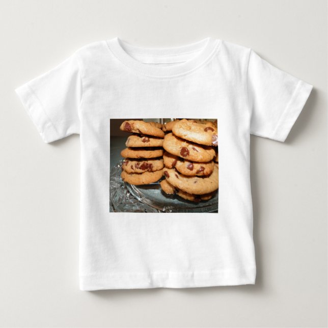 Camiseta Para Bebê Personalize Cookies Sobremesa Chocolate Chip Doces (Frente)
