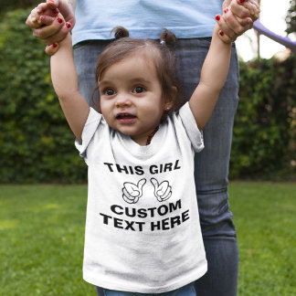 Camiseta Para Bebê Personalize Esta Garota - adicione seu próprio tex