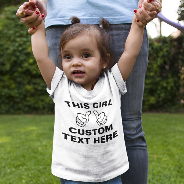 Camiseta Para Bebê Personalize Esta Garota - adicione seu próprio tex (Criador carregado)