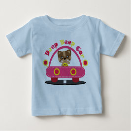 Camiseta Para Bebê Personalize Faróis Brilhantes Beep Beep Cuidado 
