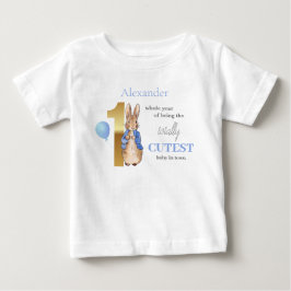 Camiseta Para Bebê Personalize o nome da criança Peter, o coelho